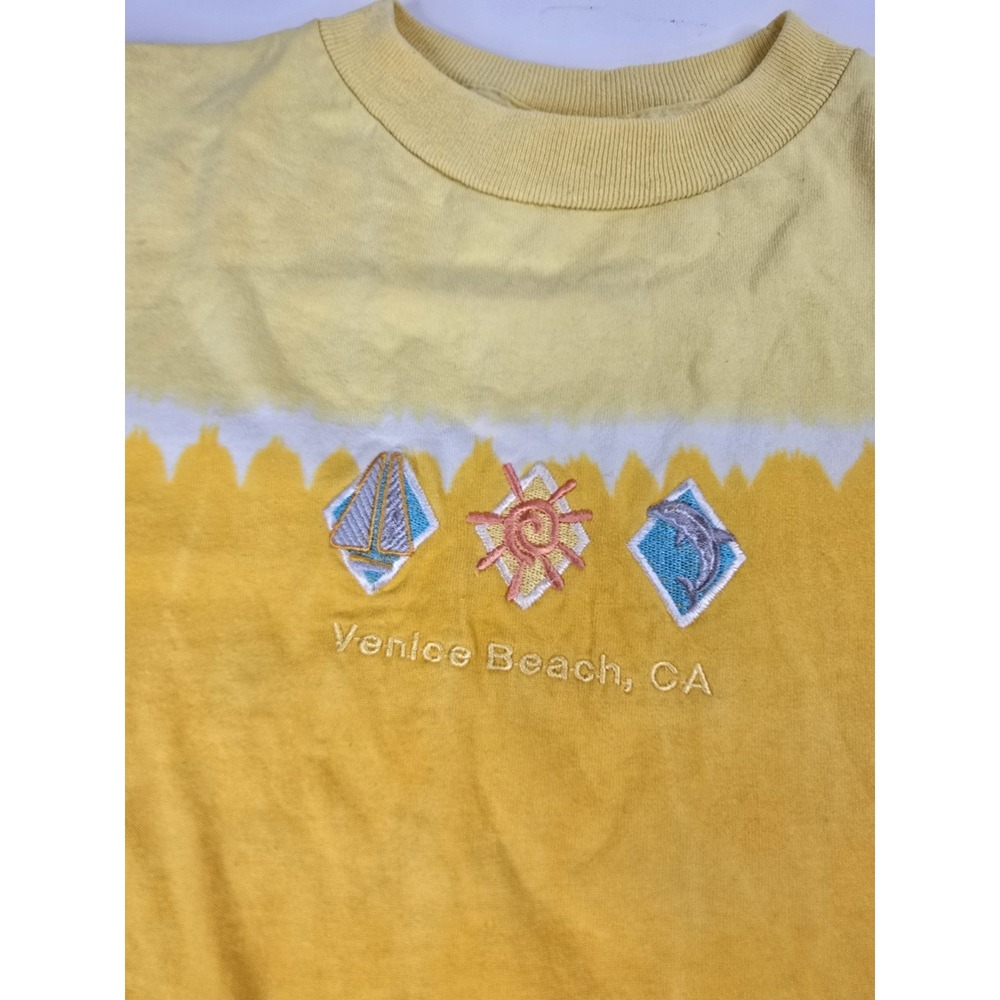 Vintage 90s Happy Kids Short Sleeve Shirt XL Tye Dye Venice Beach California